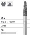 Боры стоматологические алмазные FG 855/018, черн., 6шт. ISO код 314197544018, арт: FGD8/6 CB FGD8/6CB - фото 386924