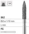 Боры стоматологические алмазные FG 862/018, зел., 6шт. ISO код 314249534018, арт: FG312/6 C FG312/6C - фото 387060