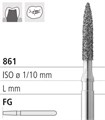 Боры стоматологические алмазные FG 861/012, зел., 6шт. ISO код 314248534012, арт: FG205L/6 C FG205L/6C - фото 387364