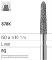 Боры стоматологические алмазные FG 878K/014, желтый, 6шт. ISO код 314298504014., арт: FG5182/6 FG5182/6 - фото 387720
