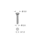Винт самонарезающий, D (стержня/шляпки)=2.0/3.0 мм, L=15 мм, S=1.2 мм (шлиц-квадрат) 01.05 - фото 387799