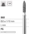 Боры стоматологические алмазные FG 860/015, черный, 6шт. ISO код 314247544015, арт: FG205/6 CB FG205/6CB - фото 387935