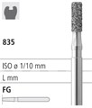 Боры стоматологические алмазные FG 835/016, зел., 6шт. ISO код 314109534016, арт: FG244/6 C FG244/6C - фото 387991
