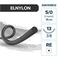 Elemaar ELNYLON 5/0 - шовный материал, 75 см, 3/8, 13 мм, колющая игла с квадратным телом, 12 шт. 50N7DRE13 - фото 389072