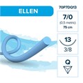 Elemaar ELLEN 7/0 - шовный материал, 75 см, 3/8, 13 мм, обратно-режущая, овальная намотка (комфорт), 12 шт. 70P7DQ13 - фото 389088