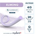 Elemaar ELMONQ 4/0 - шовный материал, 75 см, 3/8, 20 мм, обратно-режущая, 12 шт. 40Q7DQ20 - фото 389139