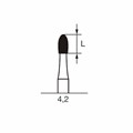 Финишный твердосплавный бор CF 379 F, олива, турбинный наконечник, D=2.3 мм, L=4.2 мм, желтый CF-379-F-314.023 - фото 390671