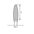 Бор твердосплавный CC 250 TX, олива, прямой наконечник, D=4.0 мм, L=12.7 мм, фиолетовый CC-250-TX-104.040 - фото 390678