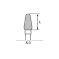 Бор твердосплавный CC 351 DX, почковидный закругленный, прямой наконечник, D=4.0 мм, L=8.0 мм, желтый + зеленый CC-351-DX-104.040 - фото 390720