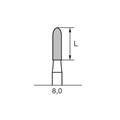 Бор твердосплавный CC 139 TX, торпедовидный, прямой наконечник, D=2.3 мм, L=8.0 мм, фиолетовый CC-139-TX-104.023 - фото 390724