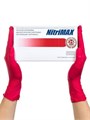 Перчатки NitriMAX плотность 4г смотровые, нитрил. нестерил.неопудр.текстур., цвет: красный 50 пар, р-р M 756ТM - фото 415288