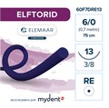 Шовный материал ELFTORID 6/0 (12 шт, 75 см, 3/8, 13 мм, колющая с квадратным телом) 60F7DRE13 - фото 416240