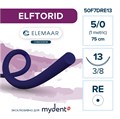 Elemaar ELFTORID 5/0 - шовный материал, 75 см, 3/8, 13 мм, колющая с квадратным телом, 12 шт. 50F7DRE13 - фото 416267