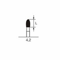 Финишный твердосплавный бор CF 379 B, олива, турбинный наконечник, D=2.3 мм, L=4.2 мм, красный + фиолетовый CF-379-B-314.023 - фото 418528