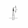 Финишный твердосплавный бор CF 246 B, пламевидный, турбинный наконечник, D=0.9 мм, L=3.7 мм, красный + фиолетовый CF-246-B-314.009 - фото 418534
