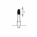 Финишный твердосплавный бор CF 379, олива, турбинный наконечник, D=2.3 мм, L=4.2 мм, синий CF-379-314.023 - фото 419071