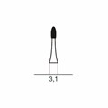 Финишный твердосплавный бор CF 379, олива, угловой наконечник, D=1.4 мм, L=3.1 мм, синий CF-379-204.014 - фото 419079