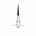 Финишный твердосплавный бор CF 135, конус с безопасным концом, турбинный наконечник, D=1.4 мм, L=9.0 мм, желтый CF-135-F-314.014 - фото 419097
