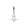 Финишный твердосплавный бор CF 246, пламевидный, турбинный наконечник, D=1.0 мм, L=3.6 мм, синий CF-246-314.010 - фото 419460