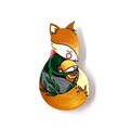 "Значок ""Лисы обнимашки"", зеленая кофта" AW_N2-(green) - фото 428991