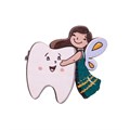 "Значок ""Зубная фея"" брюнетка, зеленое платье" AW_M9-(br_green) - фото 429027