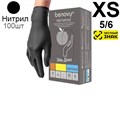 Перчатки ЧЕРНЫЕ нитрил Benovy XS (5/6), 3г. 100шт. Маркированные 1231918467 - фото 437934