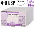 ПГА РЕСОРБА 4-0 USP, 0.45 м, 18мм, 24 шт, неокрашенный 1231915030 - фото 462555