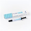 FLOW-COLOR – светоотверждаемый, микрогибридный, цветной композит, голубой, шприц 1 г st71788 - фото 467414
