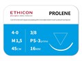 Пролен 4/0, 45 см, Прайм обратно-режущая, 16мм, 3/8, ETHICON (США) W8884T - фото 482927