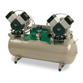 EKOM DK50 2X2V/110 - безмасляный компрессор для 4-х стоматологических установок без кожуха, без осушителя, с ресивером 110 л 404101005-403 - фото 484145