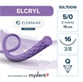 Elemaar ELCRYL 5/0 - шовный материал, 75 см, 3/8, 16 мм, обратно-режущая, 12 шт. 50L7DQ16 - фото 487293