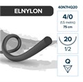 Elemaar ELNYLON 4/0 - шовный материал, 75 см, 1/2, 20 мм, обратно-режущая, 12 шт. 40N7HQ20 - фото 487323