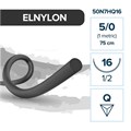 Elemaar ELNYLON 5/0 - шовный материал, 75 см, 1/2, 16 мм, обратно-режущая, 12 шт. 50N7HQ16 - фото 487337