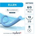 Шовный материал ELLEN 6/0 (12 шт, 75 см, 3/8, 13 мм, колющая) 60P7DR13 - фото 489324