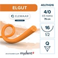 Шовный материал ELGUT 4/0 (12 шт, 75 см, 1/2, 16 мм, обратно-режущая) L40U7HQ16 - фото 489425