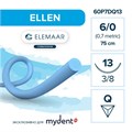 Elemaar ELLEN 6/0 - шовный материал, 75 см, 3/8, 13 мм, обратно-режущая, 12 шт. 60P7DQ13 - фото 489502