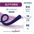 Elemaar ELFTORID 5/0 - шовный материал, 75 см, 3/8, 13 мм, колющая с квадратным телом, 12 шт. 50F7DRE13 - фото 489534