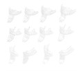 Asa Dental 2852-12 - ложка слепочная, набор 12 штук, пластиковая, с перфорацией, без бортиков, автоклавируемая, состав: 8 полных ложек, 4 половинки 2852-12 - фото 507730