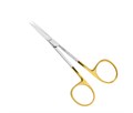 Asa Dental 0305-2TC - ножницы для десны изогнутые по плоскости с твердосплавными вставками и золотистыми ручками, 11 см 0305-2TC - фото 508376