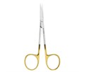 Asa Dental 0305-2TC - ножницы для десны изогнутые по плоскости с твердосплавными вставками и золотистыми ручками, 11 см 0305-2TC - фото 508377