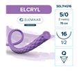 Elemaar ELCRYL 5/0 - шовный материал, 75 см, 1/2, 16 мм, обратно-режущая, 12 шт. 50L7HQ16 - фото 512238