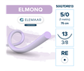 Elemaar ELMONQ 5/0 - шовный материал, 75 см, 3/8, 13 мм, колющая игла с квадратным телом, 12 шт. 50Q7DRE13 - фото 512241