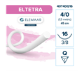 Elemaar ELTETRA 4/0 - шовный материал, 45 см, 3/8, 16 мм, обратно-режущая, 12 шт. 40T4DQ16 - фото 512248