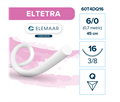 Elemaar ELTETRA 6/0 - шовный материал, 45 см, 3/8, 16 мм, обратно-режущая, 12 шт. 60T4DQ16 - фото 512252