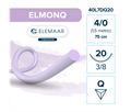 Elemaar ELMONQ 4/0 - шовный материал, 75 см, 3/8, 20 мм, обратно-режущая, 12 шт. 40Q7DQ20 - фото 512266