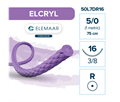 Elemaar ELCRYL 5/0 - шовный материал, 75 см, 3/8, 16 мм, колющая, 12 шт. 50L7DR16 - фото 512278