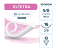 Elemaar ELTETRA 5/0 - шовный материал, 45 см, 3/8, 16 мм, обратно-режущая, 12 шт. 50T4DQ16 - фото 512287