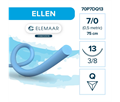 Elemaar ELLEN 7/0 - шовный материал, 75 см, 3/8, 13 мм, обратно-режущая, овальная намотка (комфорт), 12 шт. 70P7DQ13 - фото 512308